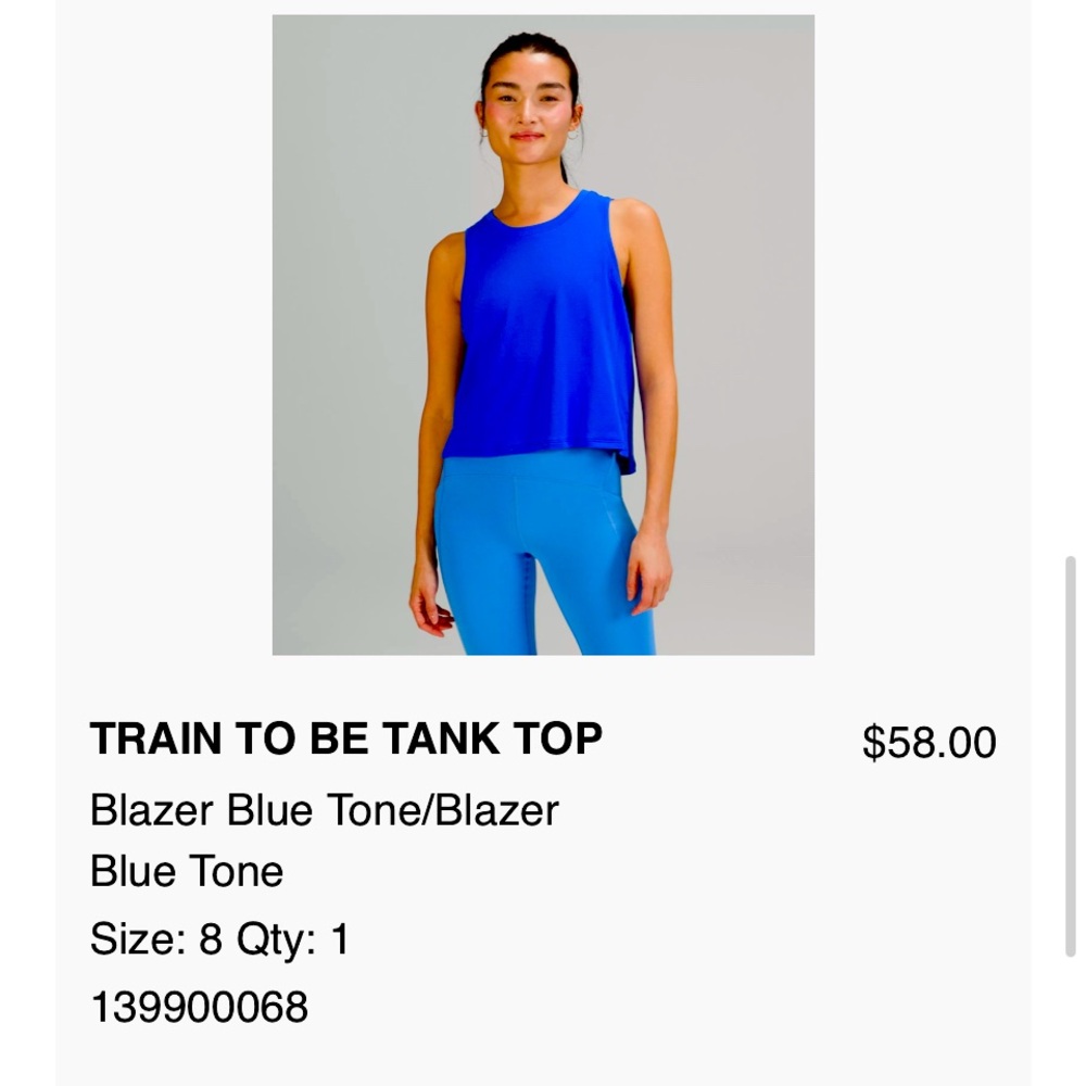 Lululemon Train To Be Tank